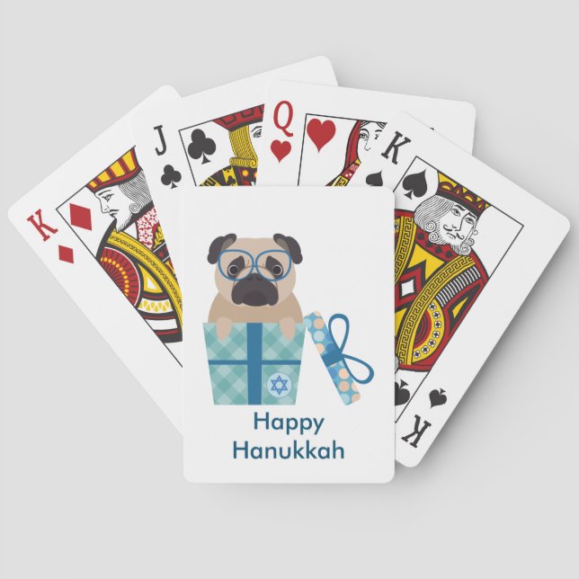 Jeu De Cartes Cadeau de carlin de Hanoukka (dos)