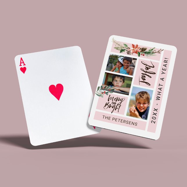 Jeu De Cartes Cadeau de collage photo de famille moderne élégant (Créateur téléchargé)