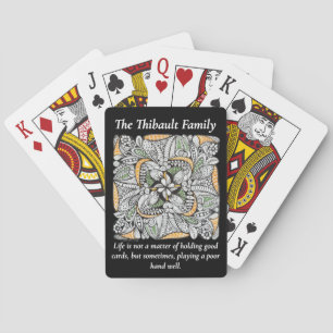 Jeu De Cartes Cadeau de famille personnalisé au dessin à main le