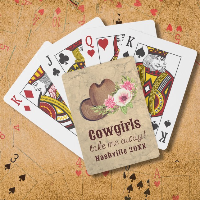 Jeu De Cartes Cadeau de fête de Fiançailles de Cowgirl à Fleurs  (Créateur téléchargé)