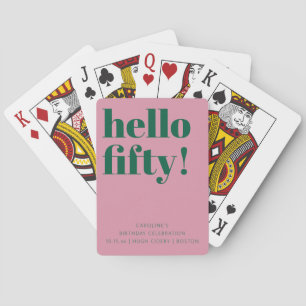 Jeu De Cartes Cadeau de fête moderne rose vert cinquante ans