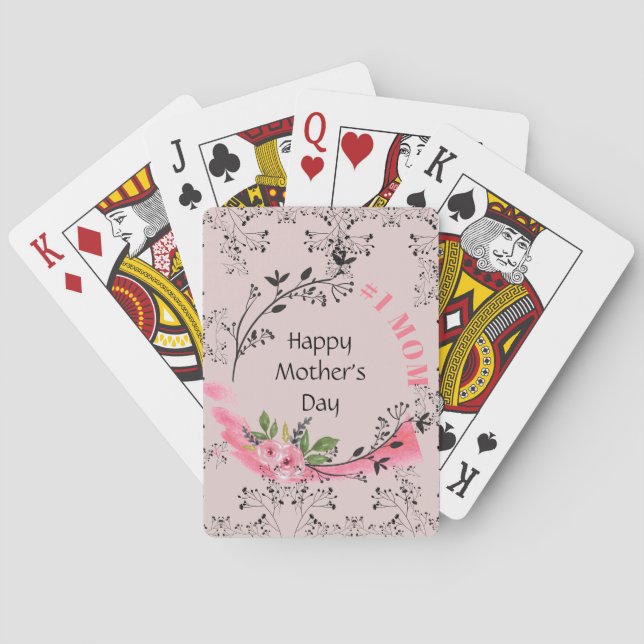 Jeu De Cartes Cadeau de la Fête des mères personnalisées #No1MOM (dos)