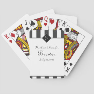 Jeu De Cartes Cadeau de mariage personnalisé gris & blanc, Favor