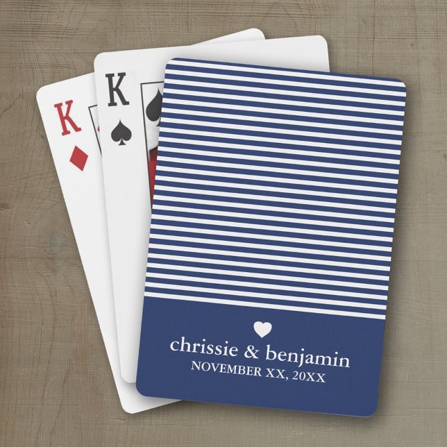 Jeu De Cartes Cadeau de mariage personnalisé mariée marié date r (Wedding and Anniversary Playing Cards - Personalize with your information)