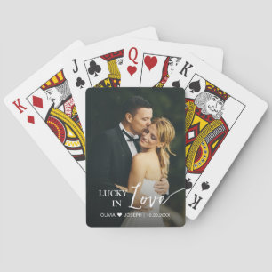 Jeu De Cartes Cadeau de mariage personnalisé moderne "Chanceux e