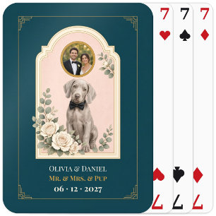 Jeu De Cartes Cadeau de mariage personnalisé photo Weimaraner