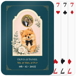 Jeu De Cartes Cadeau de mariage personnalisé pour Pomeranian ave