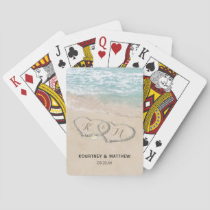 Jeu De Cartes Cadeau de mariage tropical vintage plage
