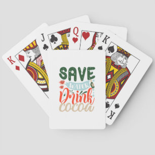 Jeu De Cartes Cadeau de Noël Sauvez de l'eau Boire du cacao