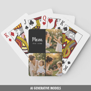 Jeu De Cartes Cadeau de photo de maman établi