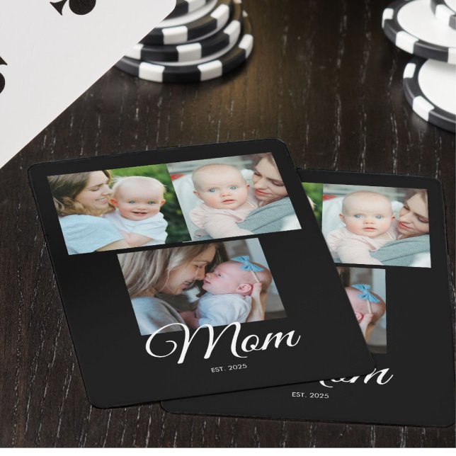 Jeu De Cartes Cadeau de photo noir 3 Script établi par maman (Créateur téléchargé)