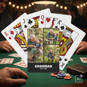 Jeu De Cartes Cadeau de souvenirs de photo de grand-père établi