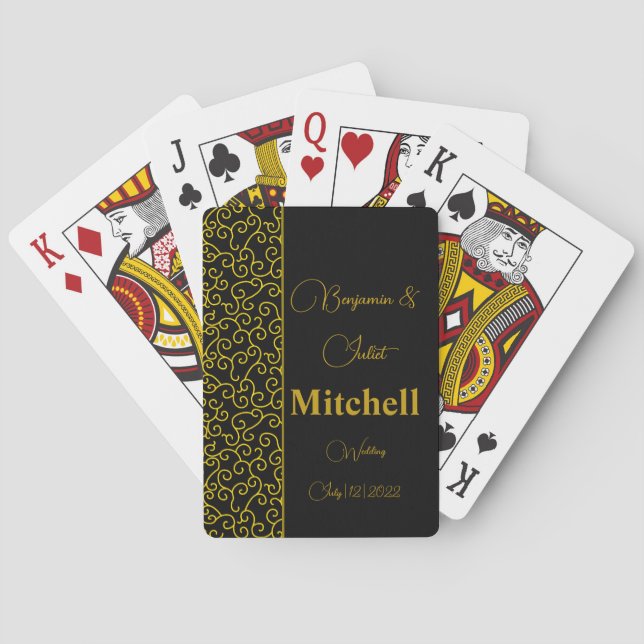 Jeu De Cartes Cadeau de thème de mariage de casino (dos)