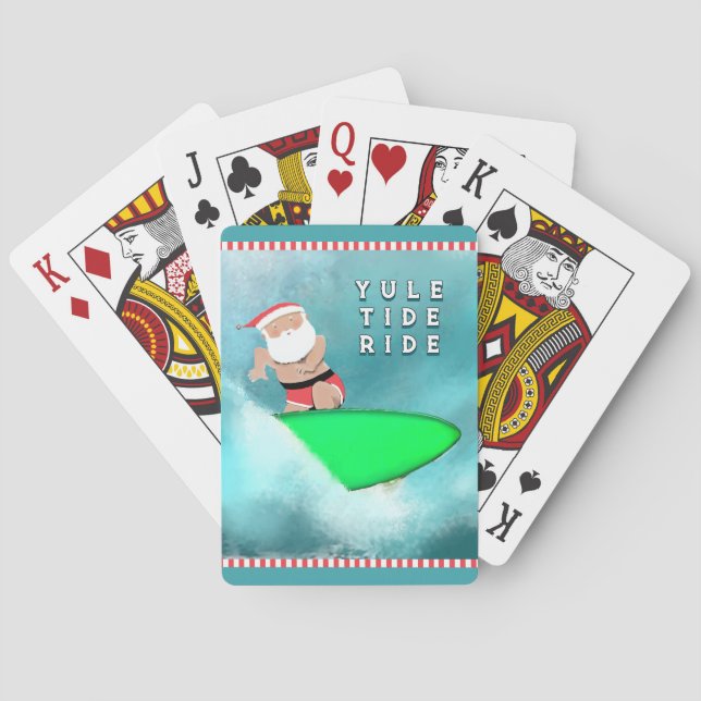 Jeu De Cartes Cadeau de vacances de surf de Noël (dos)