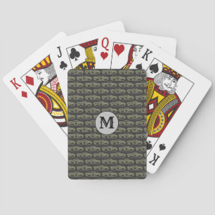 Jeu De Cartes Cadeau Homme Voiture Vintage Monogramme Moderne