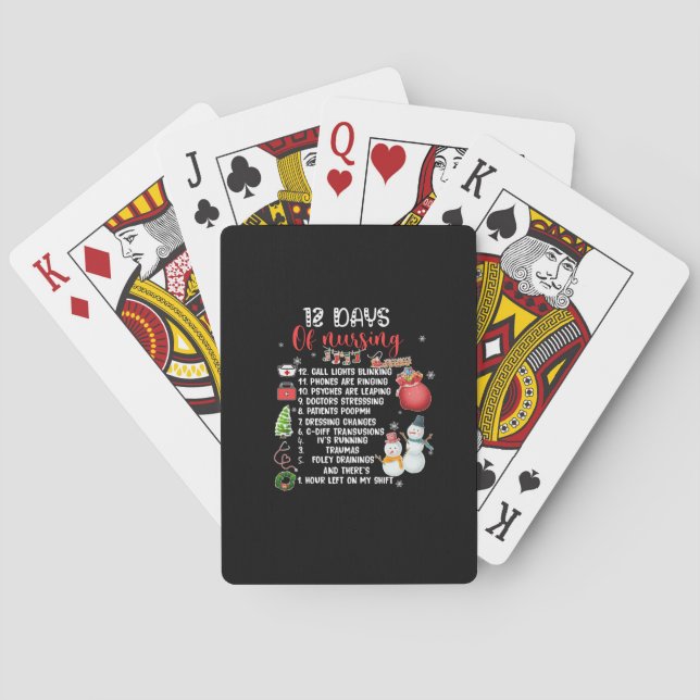 Jeu De Cartes Cadeau Infirmière 12 Jours D'Infirmière (dos)