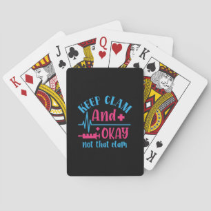 Jeu De Cartes Cadeau infirmière   Gardez Le Calme Et Ok Pas Cett