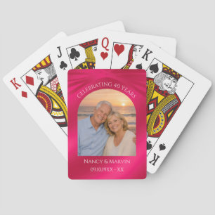 Jeu De Cartes Cadeau personnalisé de 40e anniversaire avec photo