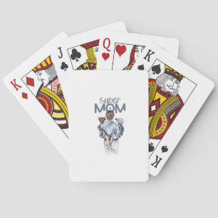 Jeu De Cartes Cadeau personnalisé de Super Maman avec fils et fi