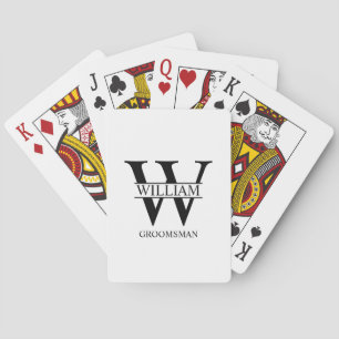 Jeu De Cartes Cadeau Personnalisé pour Garçons d'Honneur Monogra
