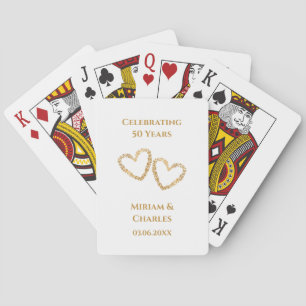 Jeu De Cartes Cadeau Personnalisé pour les 50 Ans de Mariage Dor