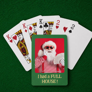 Jeu De Cartes Cadeau photo de Papa Noël drôle pleine maison