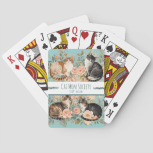 Jeu De Cartes Cadeau pour amoureux des chats vintage botanique c