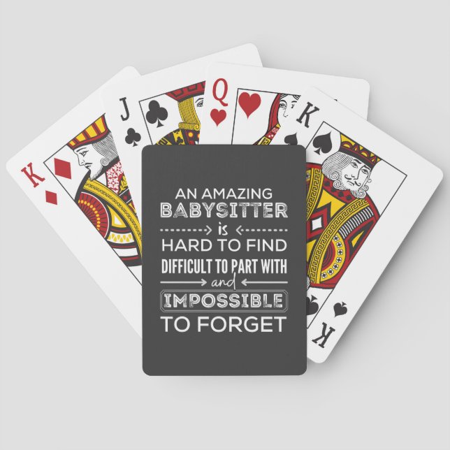 Jeu De Cartes Cadeau Pour Babysitter, Babysitter Cadeau (dos)
