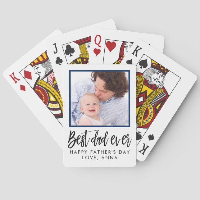 Jeu De Cartes Cadeau pour Fête des pères photo personnalisée (dos)