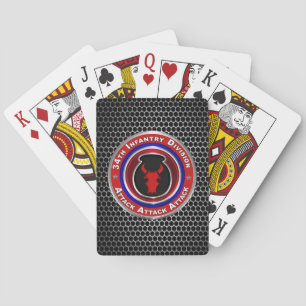 Jeu De Cartes Cadeau souvenir de la 34e division d'infanterie