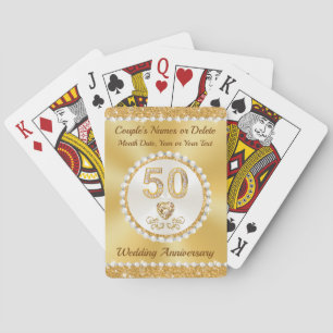Jeu De Cartes Cadeaux bon marché, Anniversaire d'or, 50e anniver