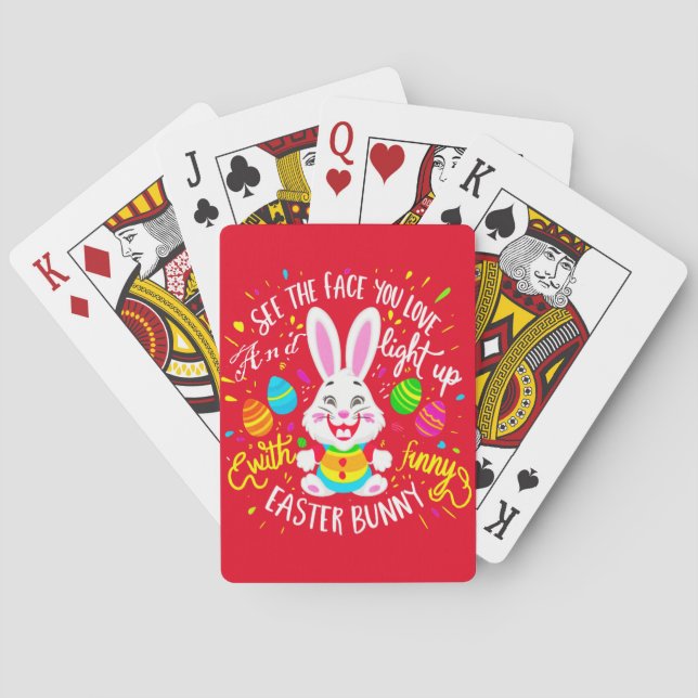Jeu De Cartes Cadeaux d'amour de Rabbit de Pâques (dos)