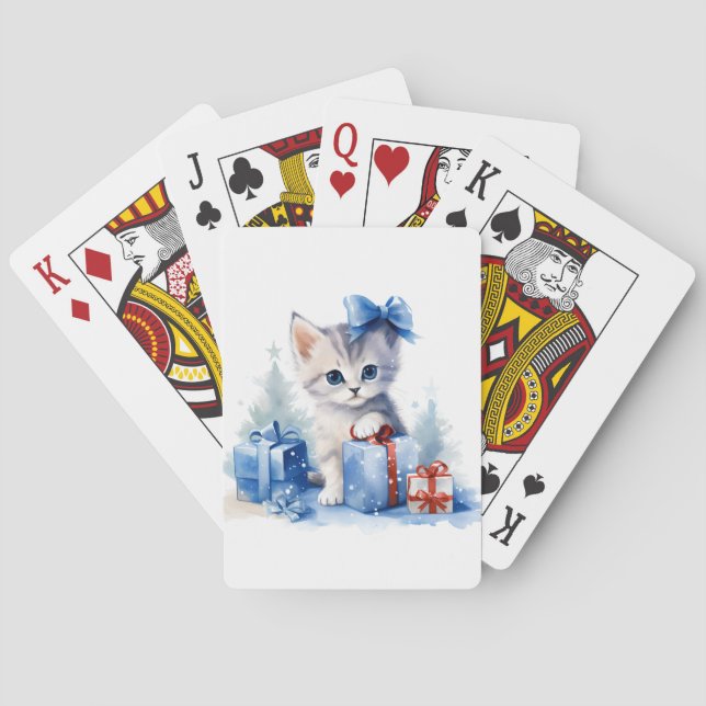Jeu De Cartes Cadeaux de chatte et de noël (dos)