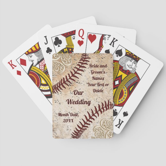 Jeu De Cartes Cadeaux de mariage de baseball ou mariage de baseb (dos)