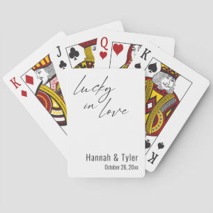 Jeu De Cartes Cadeaux de Mariage Élégants Blanc Chanceux en Amou