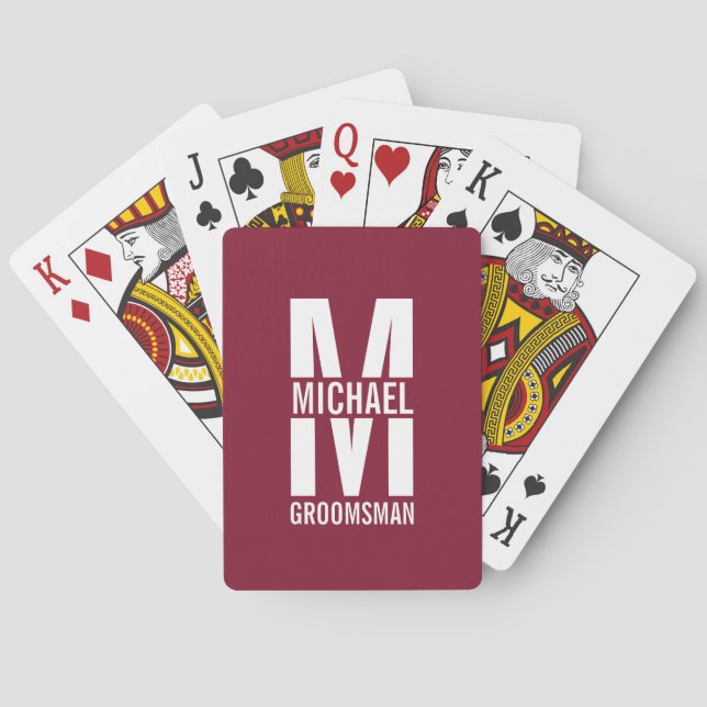 Jeu De Cartes Cadeaux Personnalisés pour Garçons d'Honneur avec  (dos)