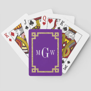 Jeu De Cartes Cadre de clé grecque de monogramme de regard de pa