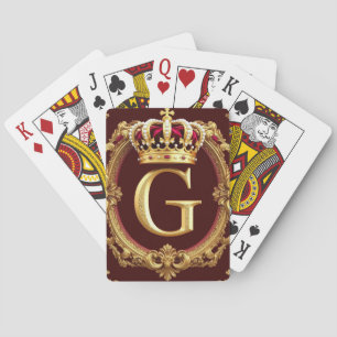 Jeu De Cartes Cadre doré luxueux avec monogramme couronné