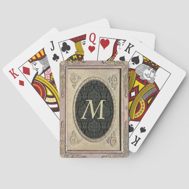 Jeu De Cartes Cadre Stylisé Damask Monogramme Playing Cards 2 (dos)