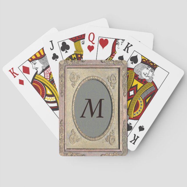 Jeu De Cartes Cadre Stylisé Damask Monogramme Playing Cards 3 (dos)