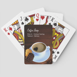 Jeu De Cartes Café Coeur en forme de mousse Coeur Café Café Bout