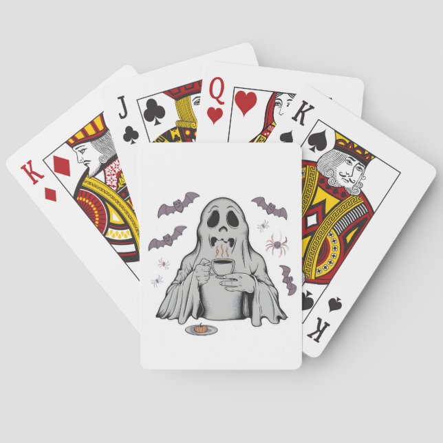 Jeu De Cartes Café éffrayant Ghost Boire Halloween Café (dos)
