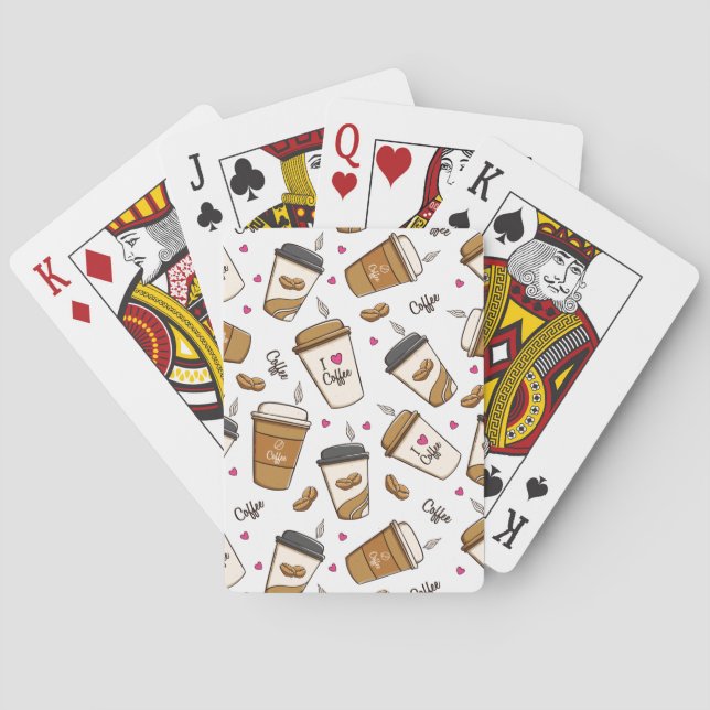 Jeu De Cartes Cafés, Fèves de café, Amateur de café, Coeurs (dos)