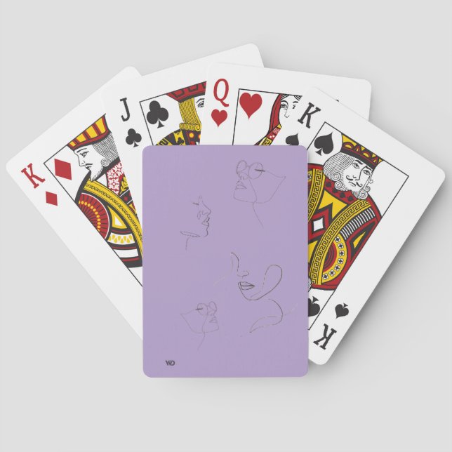 Jeu De Cartes Cahier de style esquisse violet – Couverture rigid (dos)
