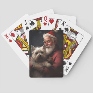 Jeu De Cartes Cairn Terrier Avec Noël Festif Du Père Noël
