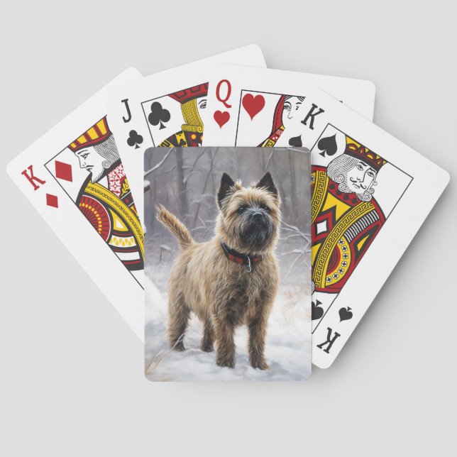 Jeu De Cartes Cairn Terrier Qu'Il Neige Noël (dos)