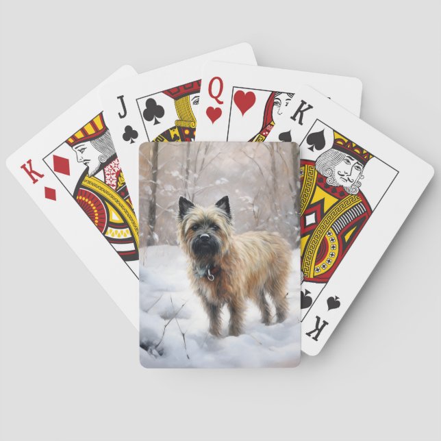 Jeu De Cartes Cairn Terrier Qu'Il Neige Noël (dos)