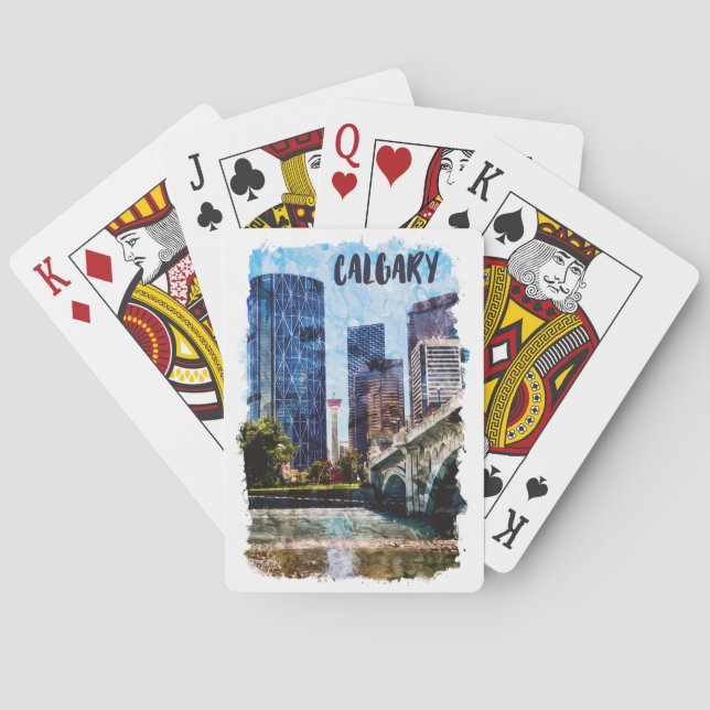Jeu De Cartes Calgary Alberta Cityscape Skyline (dos)