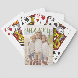 Jeu De Cartes Calligraphie joyeuse verte Photo verticale type bl