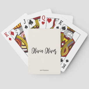 Jeu De Cartes Calligraphie minimaliste Crème ivoire Marque moder